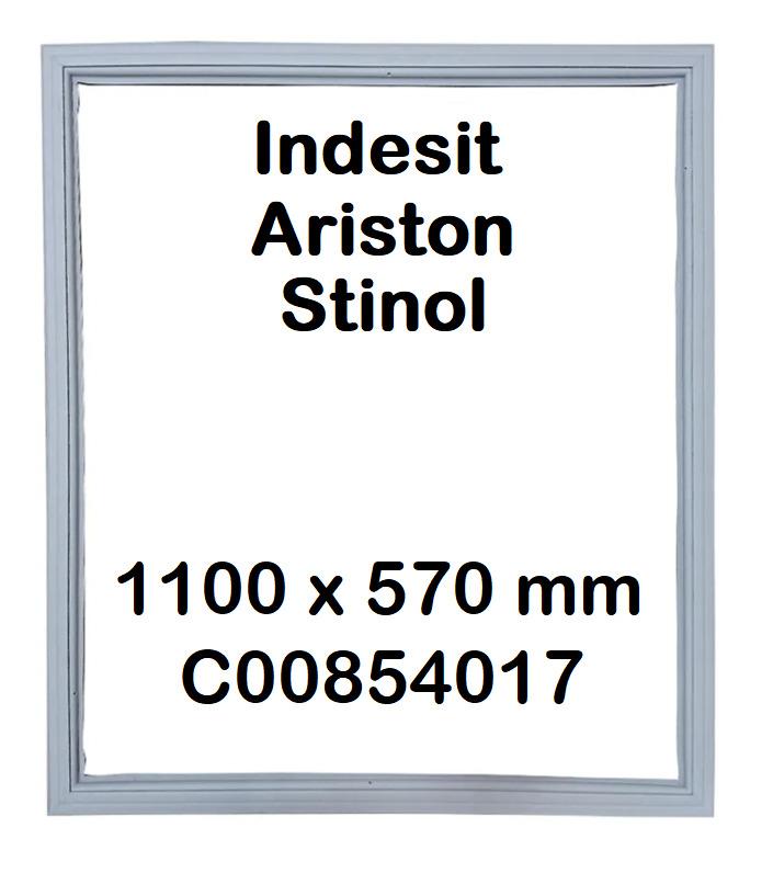 Уплотнитель для двери холодильника магнитный резиновый(ПВХ) Indesit, Stinol, Ariston 110 х 57 см (1100х570 мм), профиль IN, C00854017