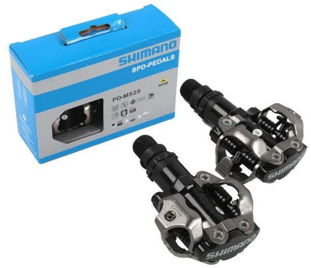 Педали велосипедные SHIMANO PD-M520, SPD с шипами, черный