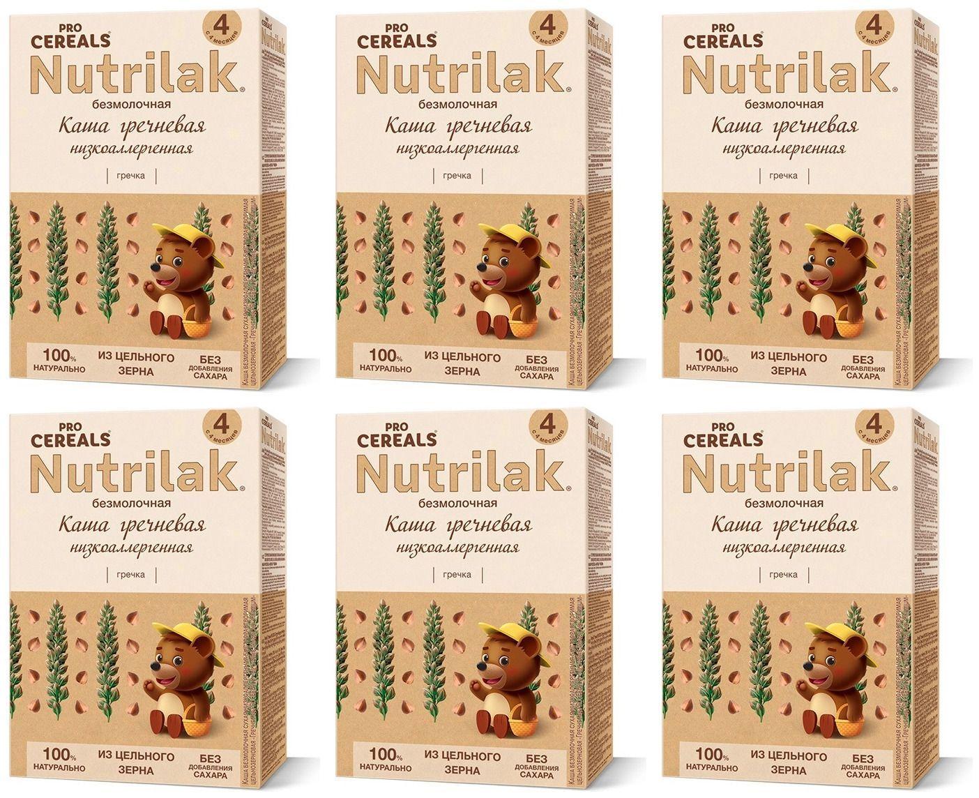 Детская каша Nutrilak Premium Procereals безмолочная гречневая, с 4 месяцев, 200гр * 6 штук