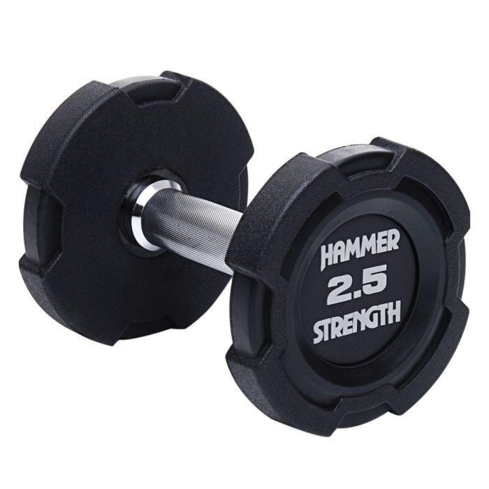 Гантели резиновые Hammer Strength, цвет - черный, пара, 2.5 кг