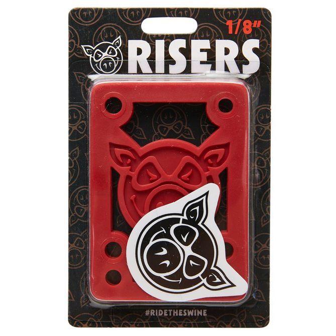 Подкладки для скейтборда Pig piles 1/8" hard risers red