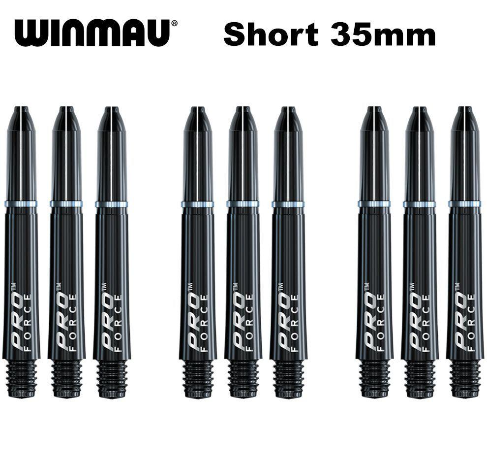 Короткие хвостовики (9 шт) для дротиков WINMAU PRO FORCE (Black, Short, 35mm)