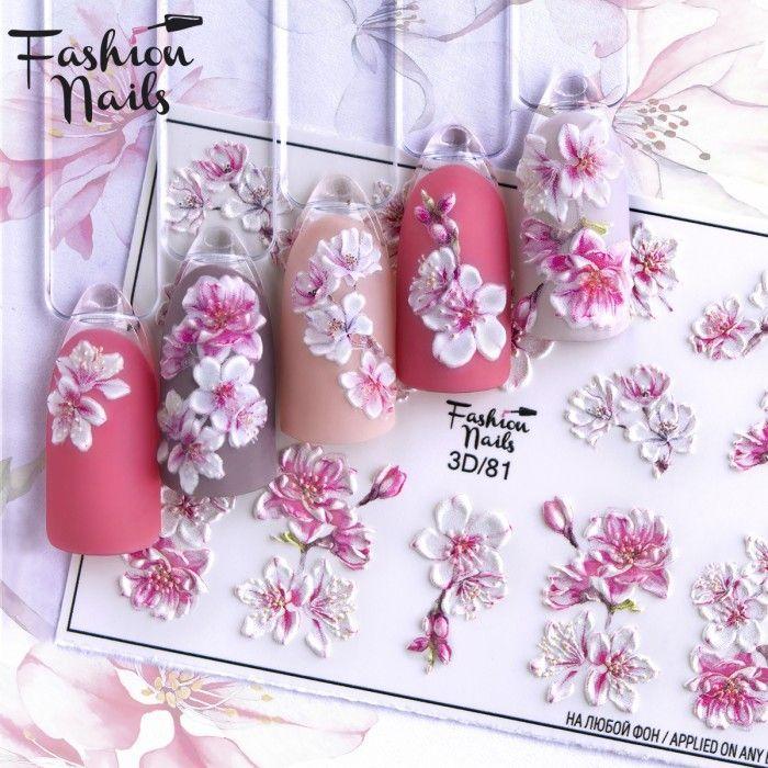 Fashion Nails Слайдер (водные наклейки) для дизайна ногтей 3D №081