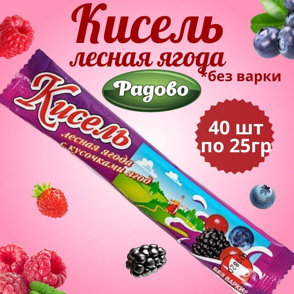 Радово / Кисель быстрого приготовления со вкусом ЛЕСНОЙ ЯГОДЫ 40 шт по 25 г. / На натуральном соке