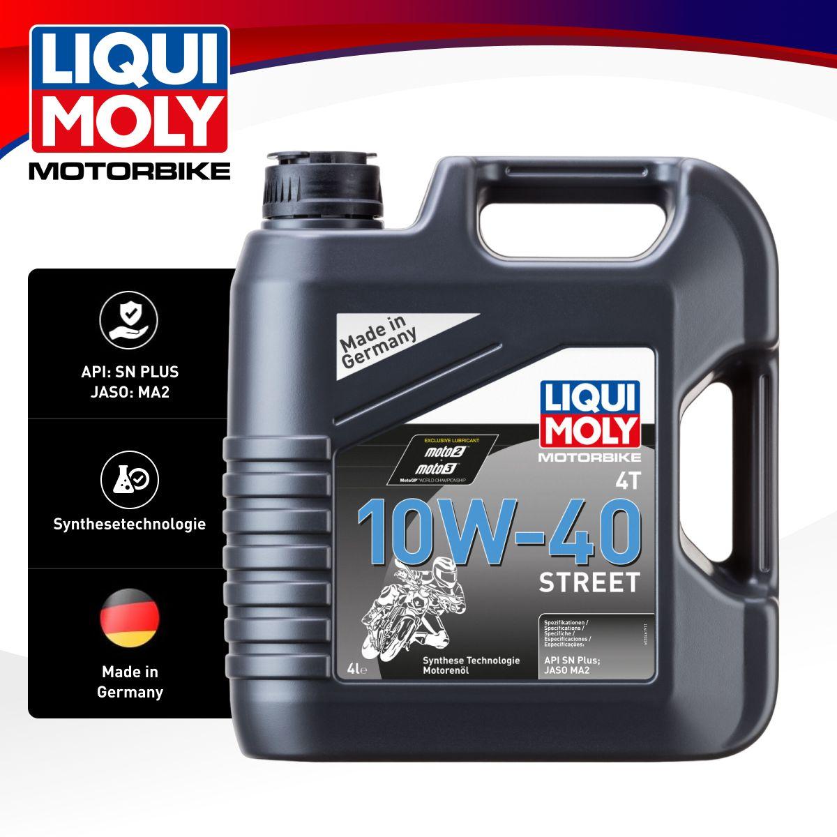 Liqui Moly MOTORBIKE 4T STREET 10W-40 Масло моторное, Синтетическое, 4 л