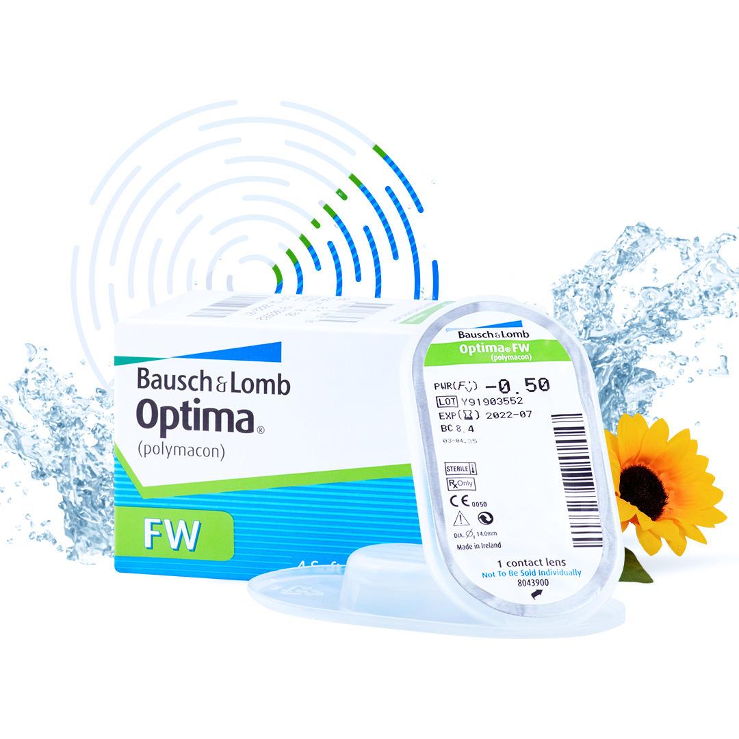 Контактные линзы Bausch & Lomb Optima FW -1.0 / 14 / 8.7., 4 шт., КВАРТАЛЬНЫЕ.