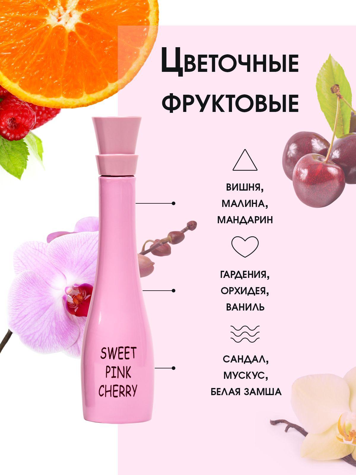 Туалетная вода женская Sweet Pink Cherry сладкий вишневый фруктовый аромат, 50 мл