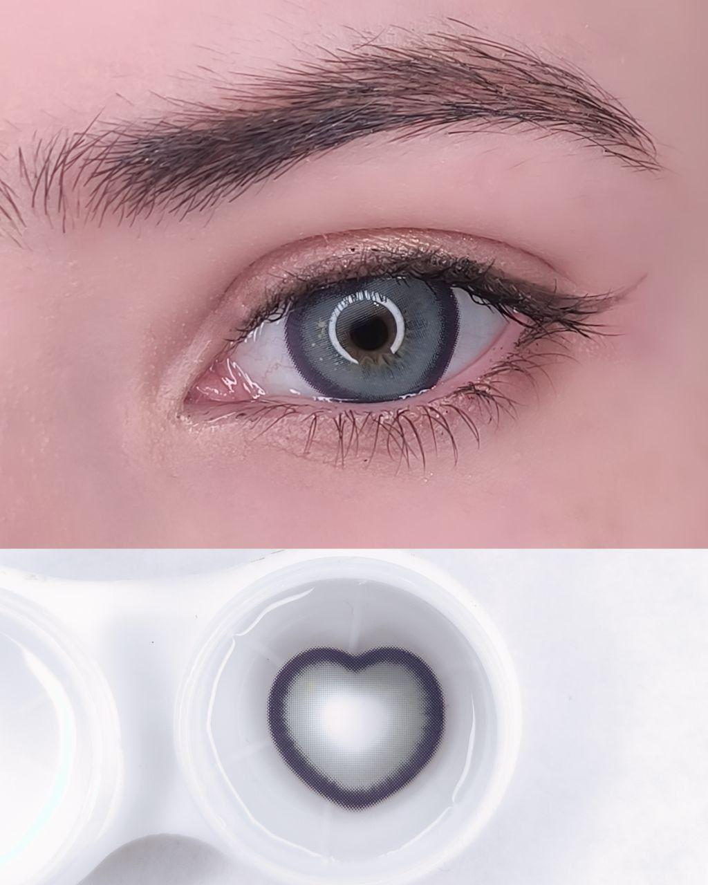 KIKKI CONTACT LENSES | Голубые линзы в форме сердца TikTok Sweet Heart Blue -2.00