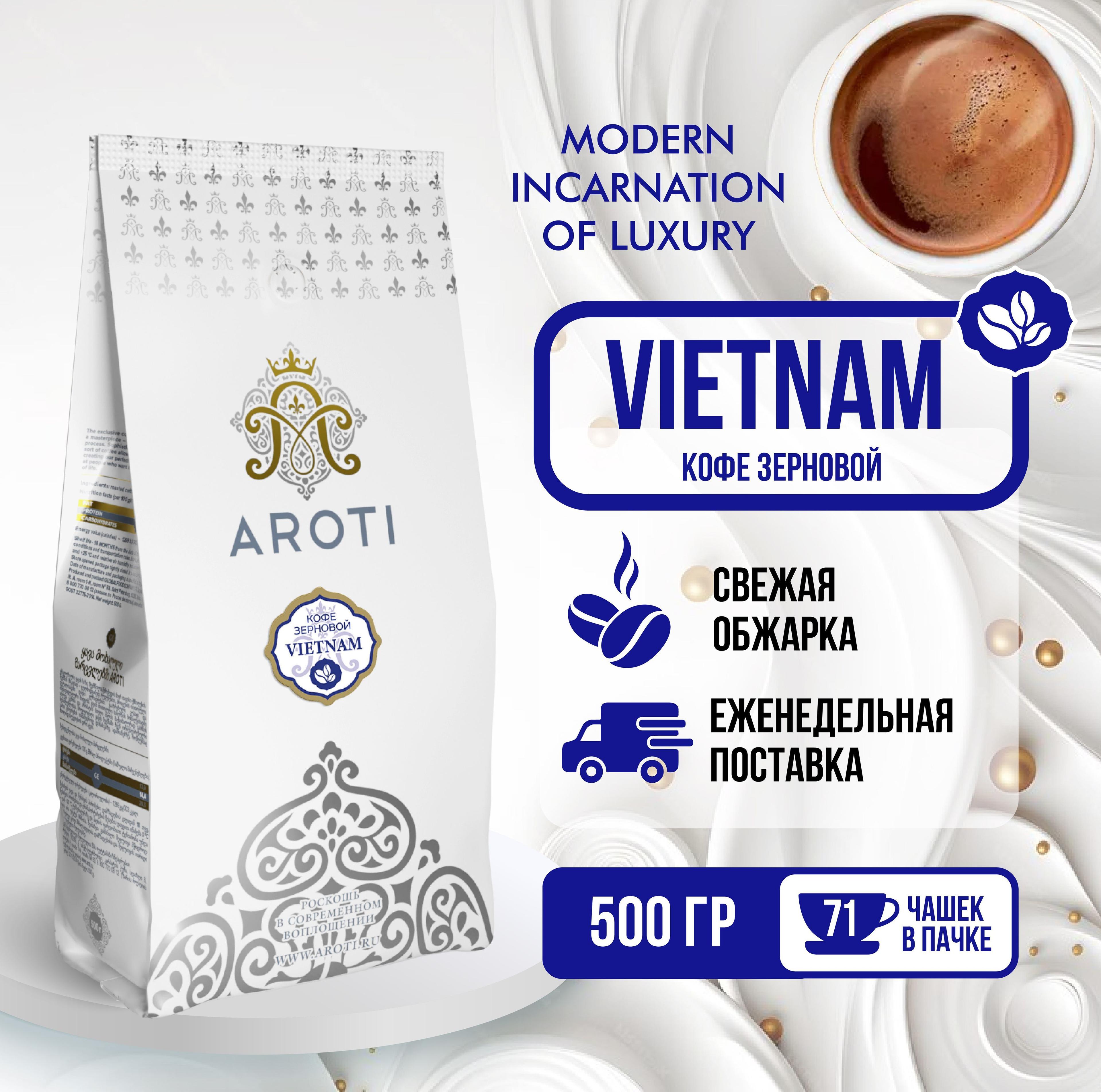 Aroti | Кофе в зёрнах моносорт РОБУСТА VIETNAM (Вьетнам), свежеобжаренный, 500 гр