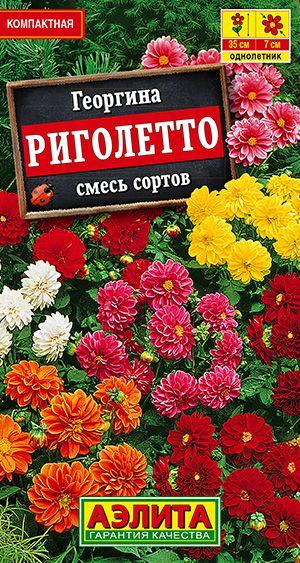 Георгина "Риголетто, смесь сортов" семена цветов Аэлита для дома, балкона и огорода, 7 шт