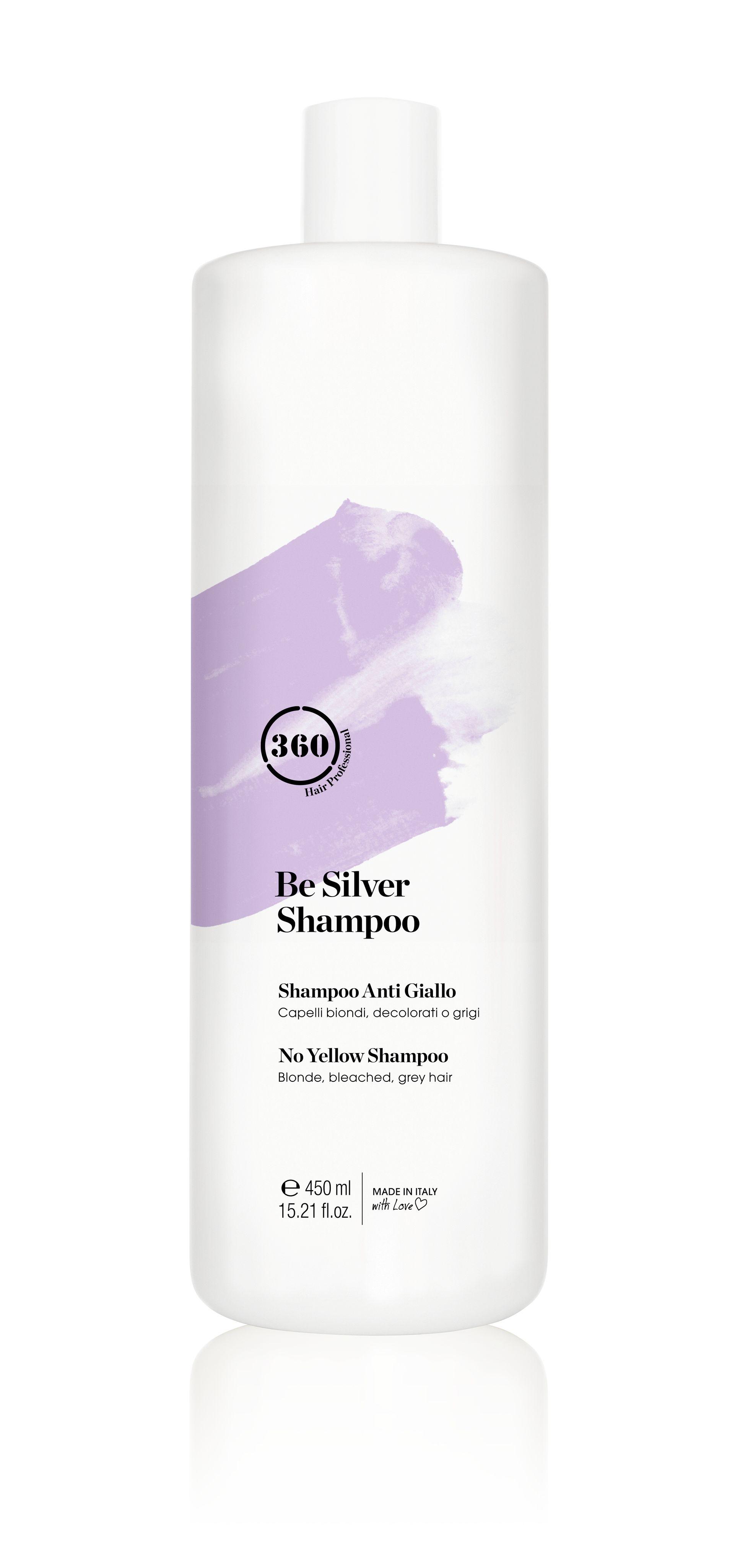 Антижелтый шампунь для волос 360 BE SILVER SHAMPOO 360 Hair Professiona 450 ML