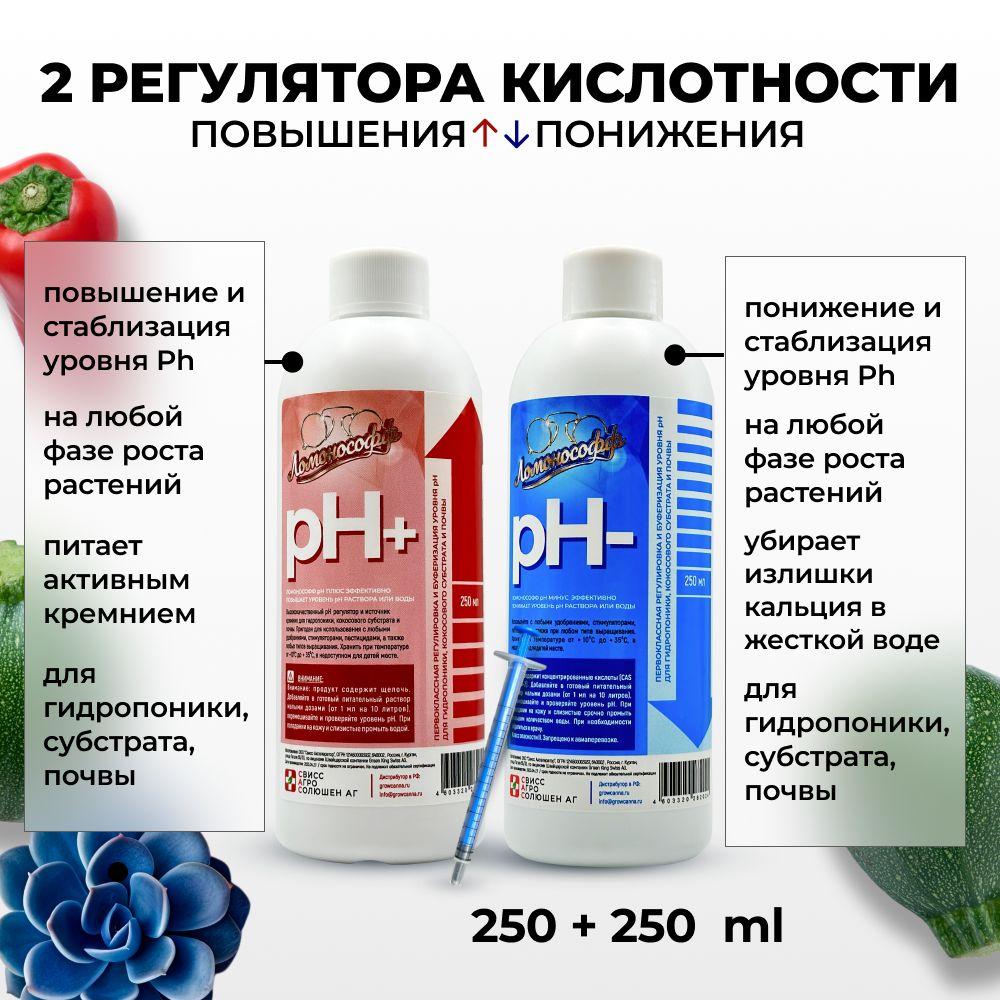 Регуляторы повышения и понижения кислотности ЛОМОНОСОФФ 2*0.25 л (ph down, рh минус / ph up, рН плюс)