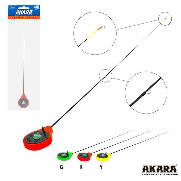 Akara | Удочка зимняя Akara Finezza UL (0,7-2,8г) Red (хлыст стеклопласт с кольцами)