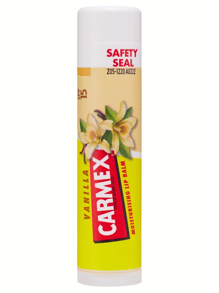 CARMEX Бальзам для губ с запахом ванили с защитным фактором SPF 15 в стике, 4.25 г