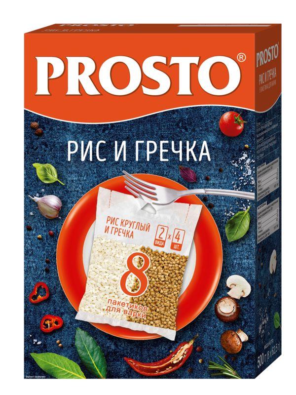 Ассорти круп PROSTO Рис 1-й сорт, гречка высший сорт, 8 шт по 62,5 г / Рисовая и гречневая крупа