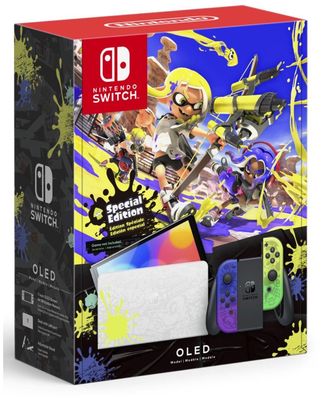 Игровая приставка Nintendo Switch OLED 64 ГБ, без игр, Splatoon 3 Edition