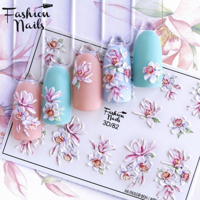 Fashion Nails Слайдер (водные наклейки) для дизайна ногтей 3D №082