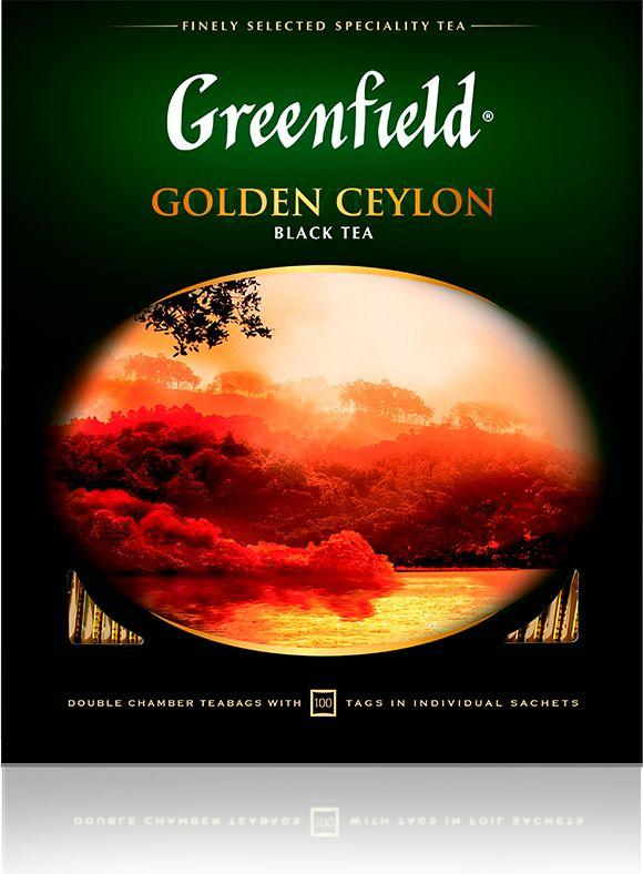 Чай в пакетиках черный Greenfield Golden Ceylon, 100 шт