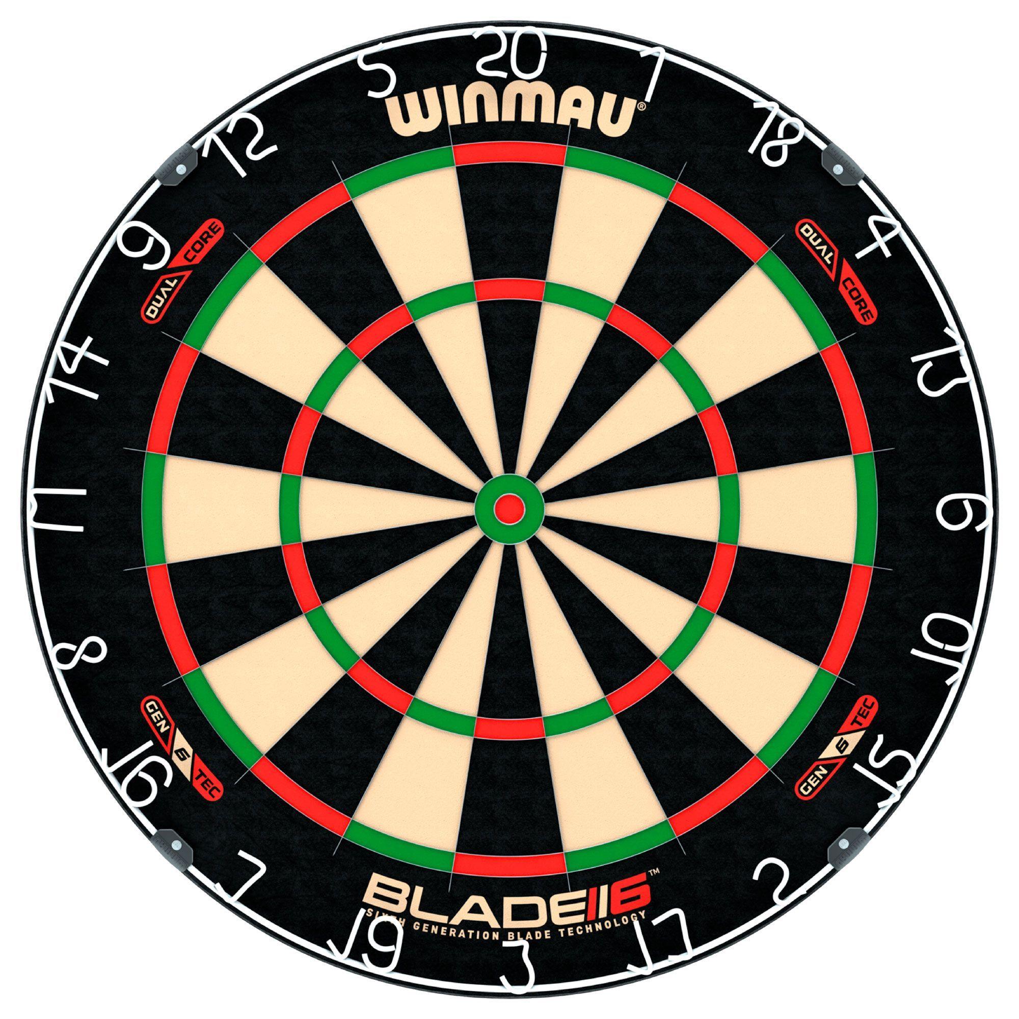 Двухслойная мишень Winmau Blade 6 Dual Core (Винмау Дуал Кор) для игры в Дартс. С тонкими разделительными пластинами. Профессиональный уровень.