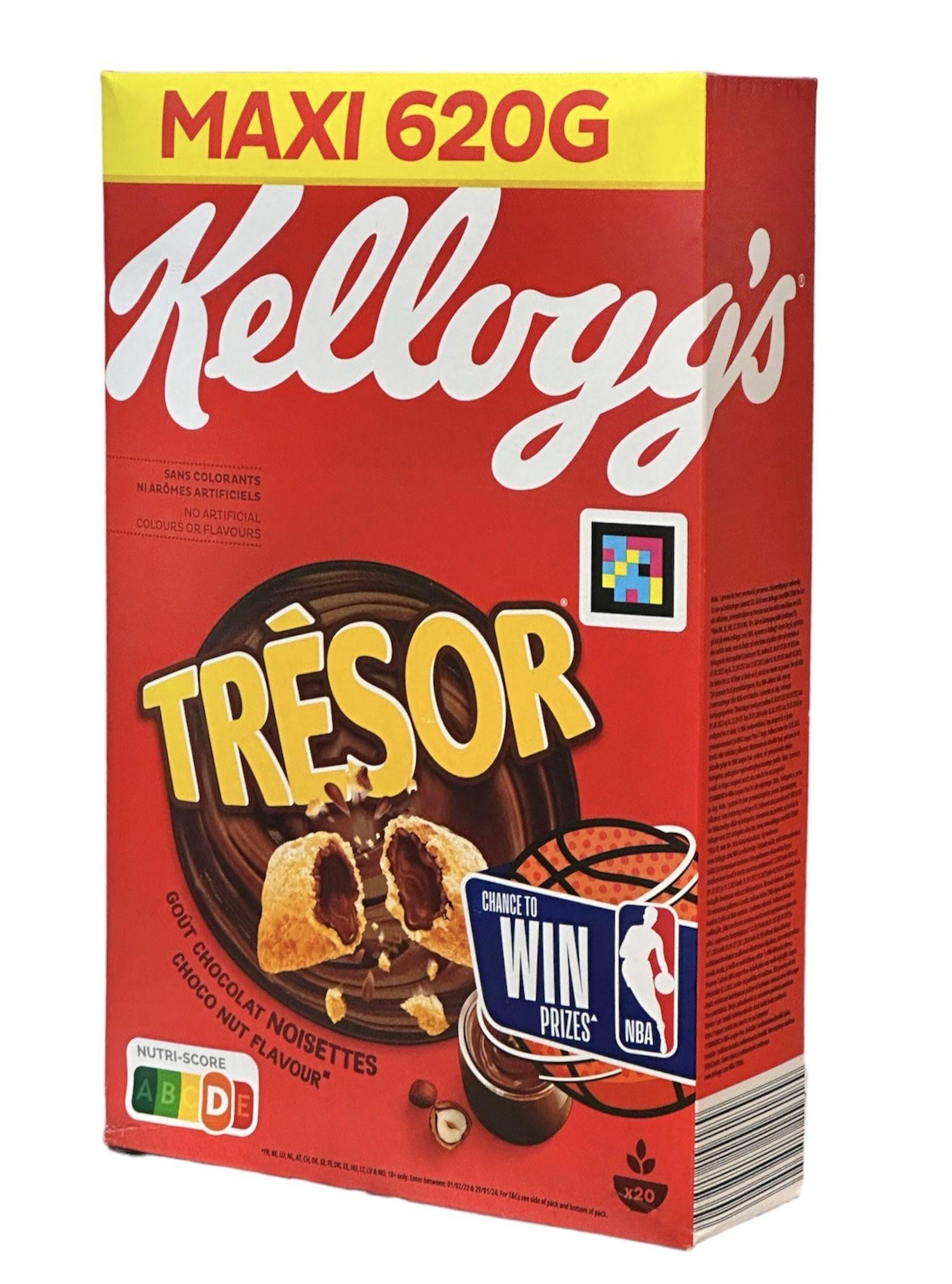 Готовый завтрак Kellogg's Tresor MAXI шоколадные подушечки, 620 г, Франция