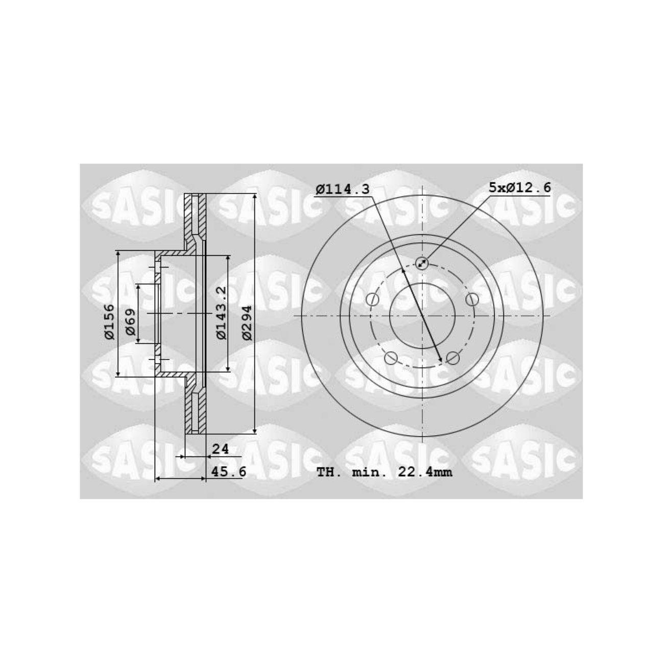 Диски тормозные комплект 2шт MITSUBISHI OUTLANDER 03 CITROEN C-CROSSER PEUGEOT 4007 6100012 2шт