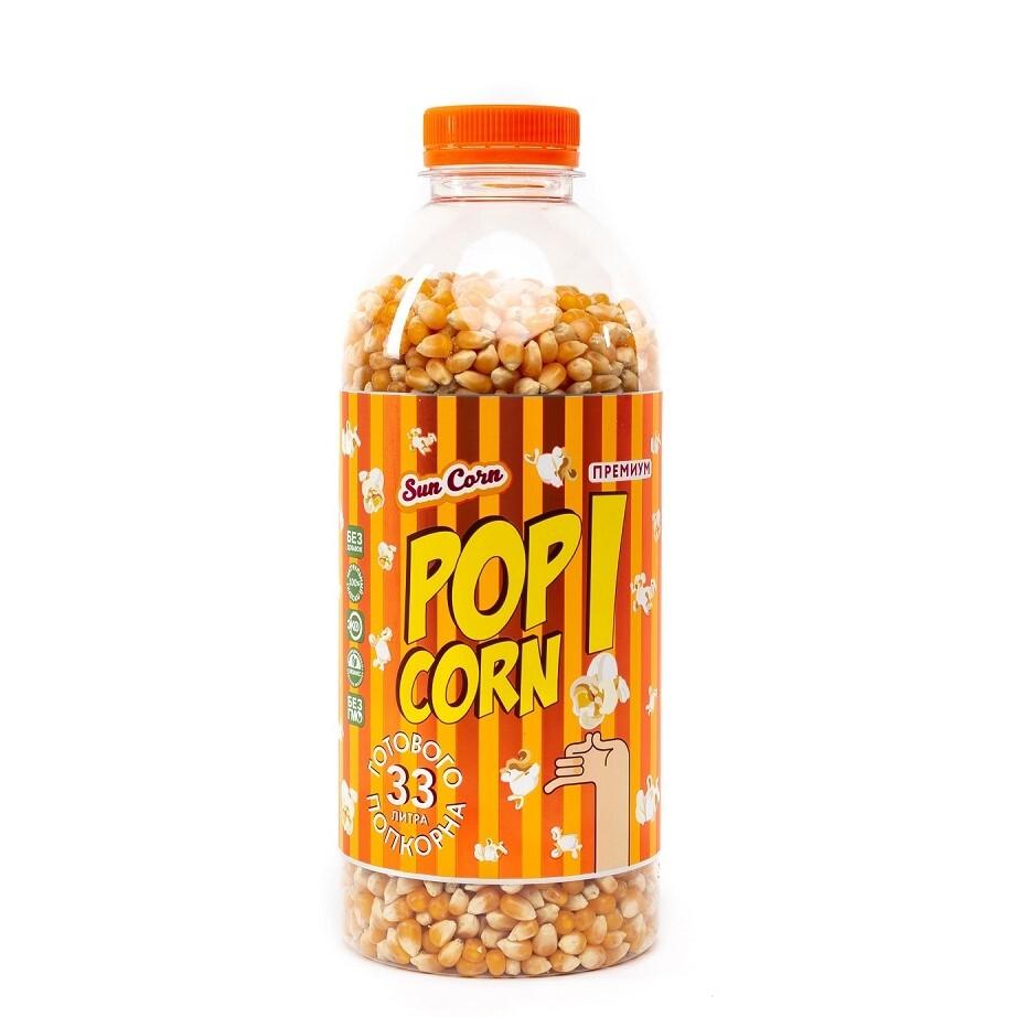 Sun Corn. Кукуруза для попкорна, 800 грамм, в бутылке.