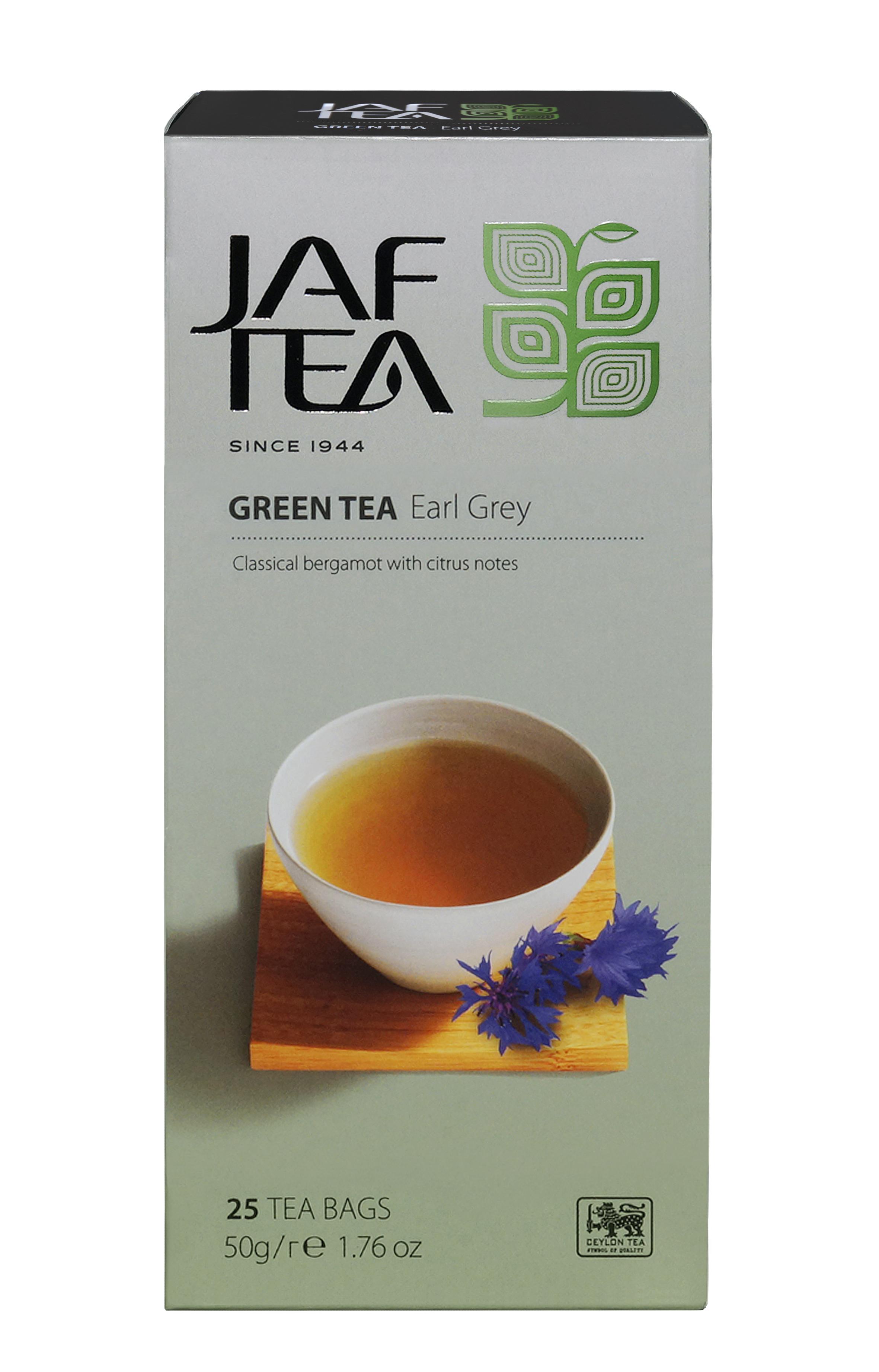 Чай JAF TEA "Earl Grey" зеленый с бергамотом, 25 пак.