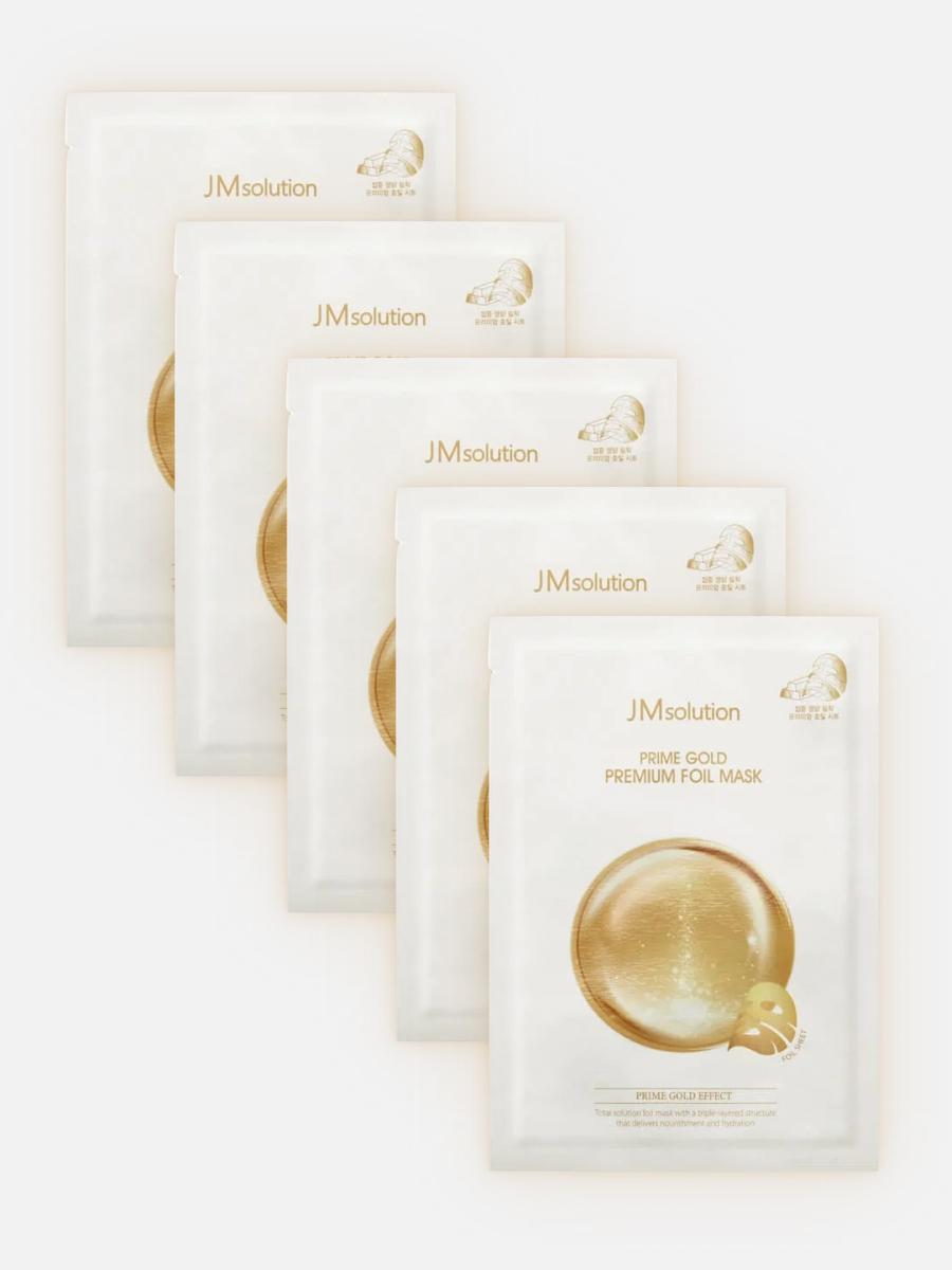 JMSolution Увлажняющая маска с коллоидным золотом PRIME GOLD PREMIUM FOIL MASK, 35мл.*5шт.