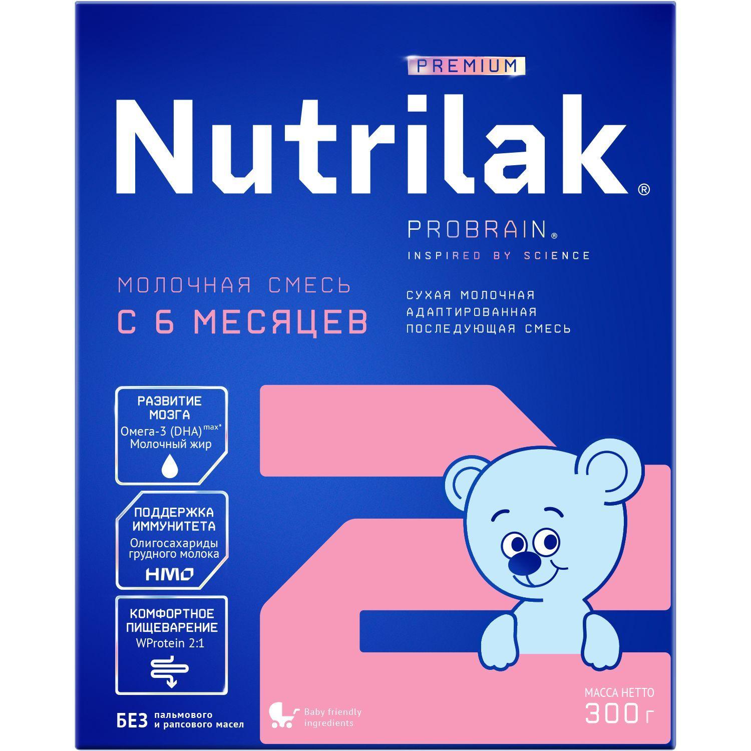 Молочная смесь Nutrilak Premium 2, с 6 до 12 месяцев, 300 г