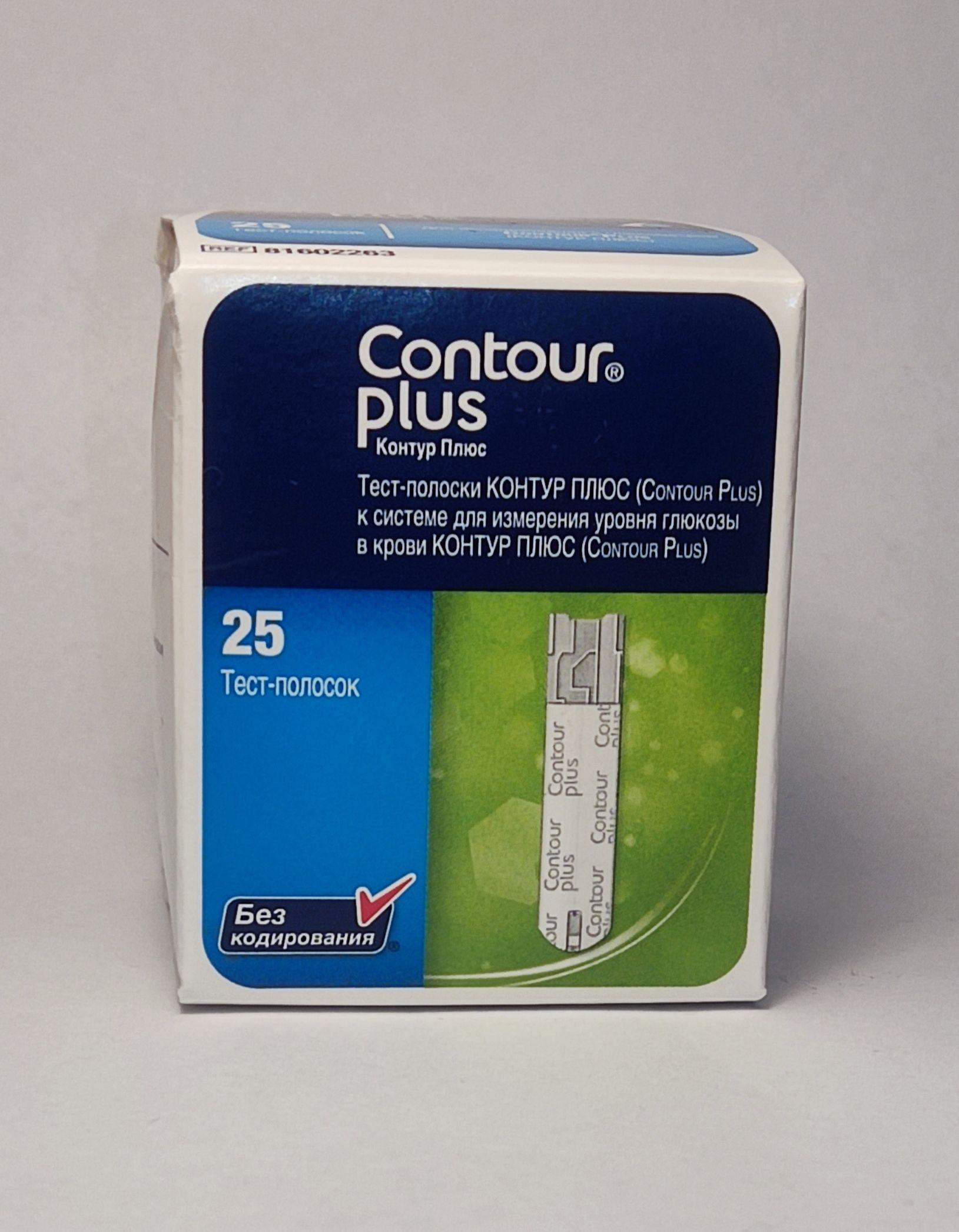 Contour Plus (Контур Плюс) тест-полоски №25 (с.г. 08.2025г)