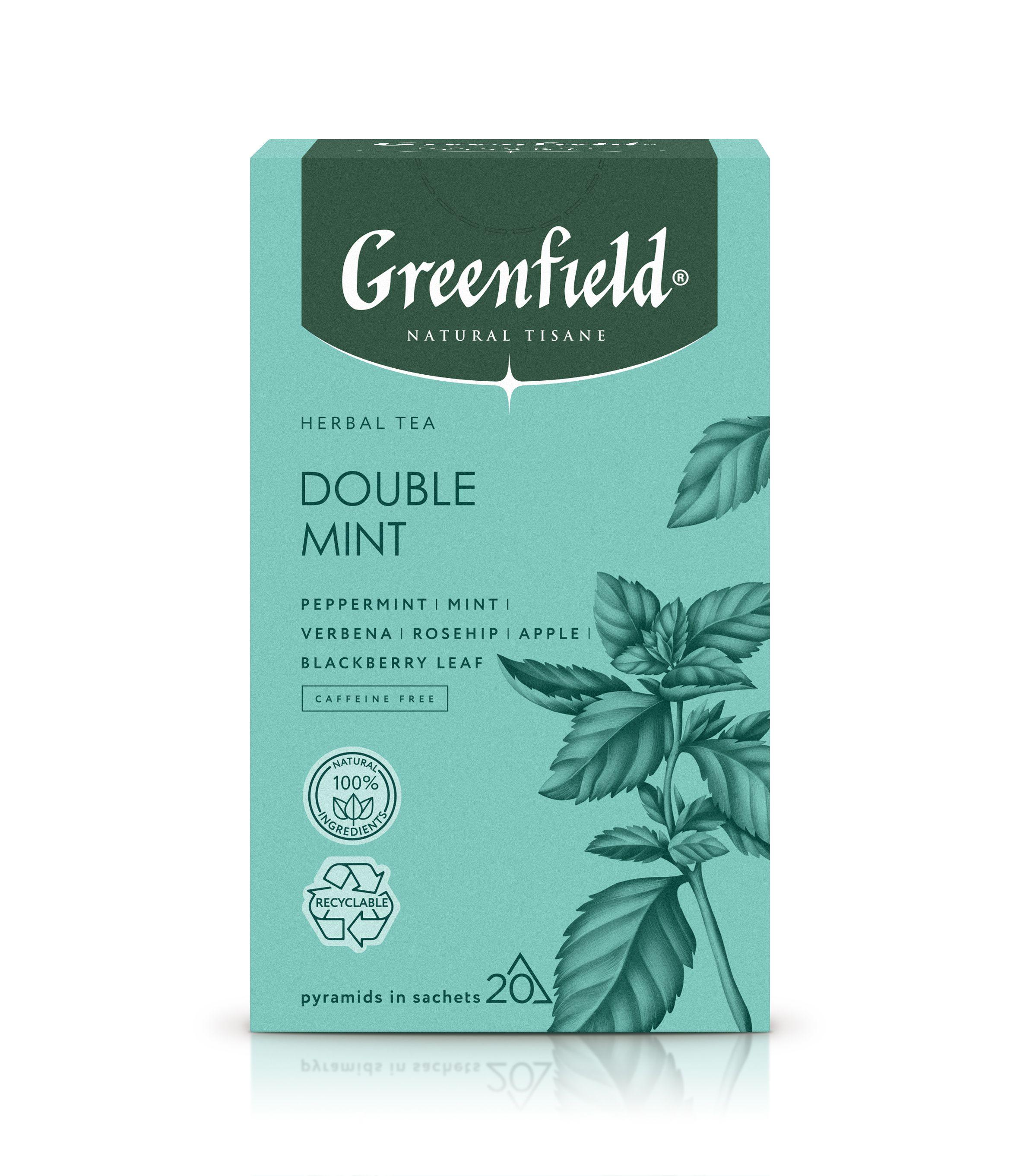 Чай в пирамидках травяной Greenfield Tisane, Double Mint, 20 шт