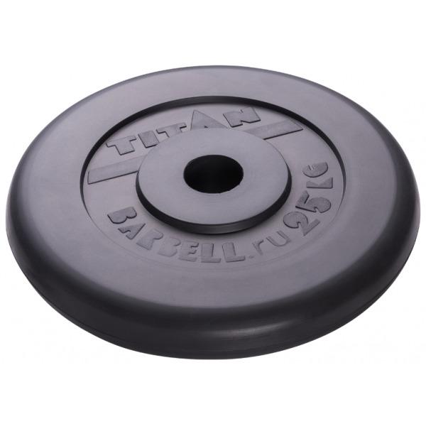 Диск (блин) обрезиненный TITAN Barbell 25 кг (d51)