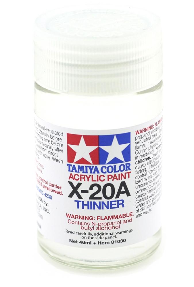 Tamiya X-20A Acrylic Paint Thinner, Растворитель для акриловых красок, 46 мл