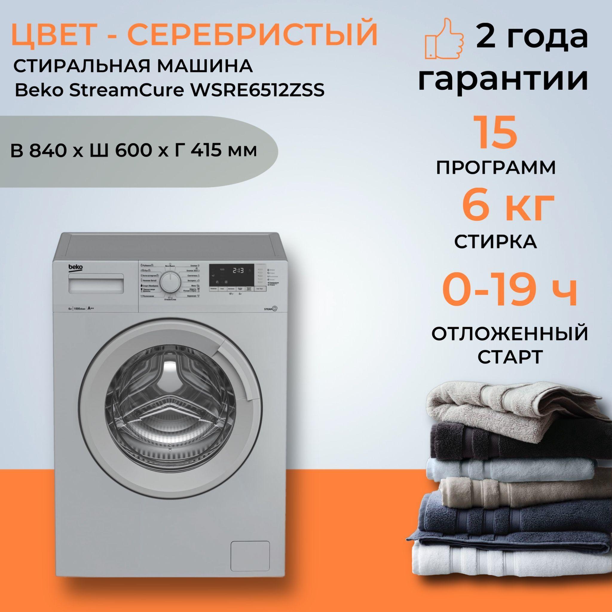 Стиральная машина Beko WSRE6512ZSS (Цвет: Silver)