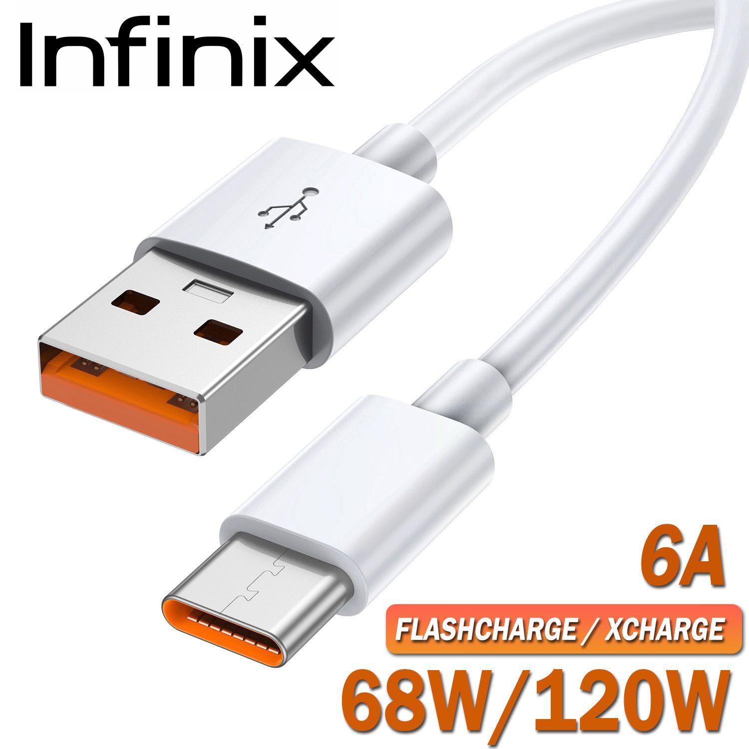 Infinix Кабель для мобильных устройств USB 2.0 Type-A/USB Type-C, 1 м, белый, оранжевый