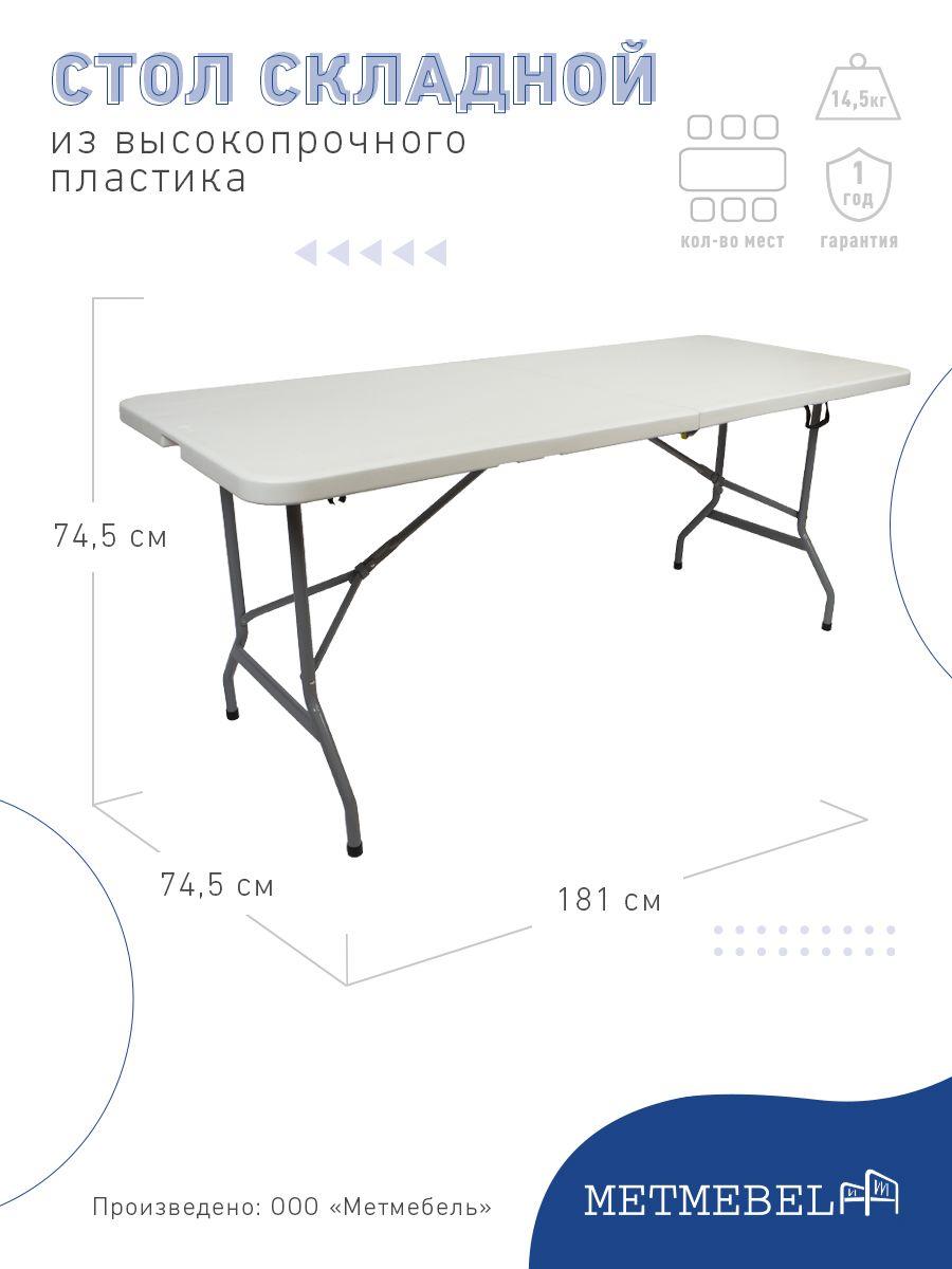 Сатурн Складной стол для сада,Пластик 74.5х181х74.5 см