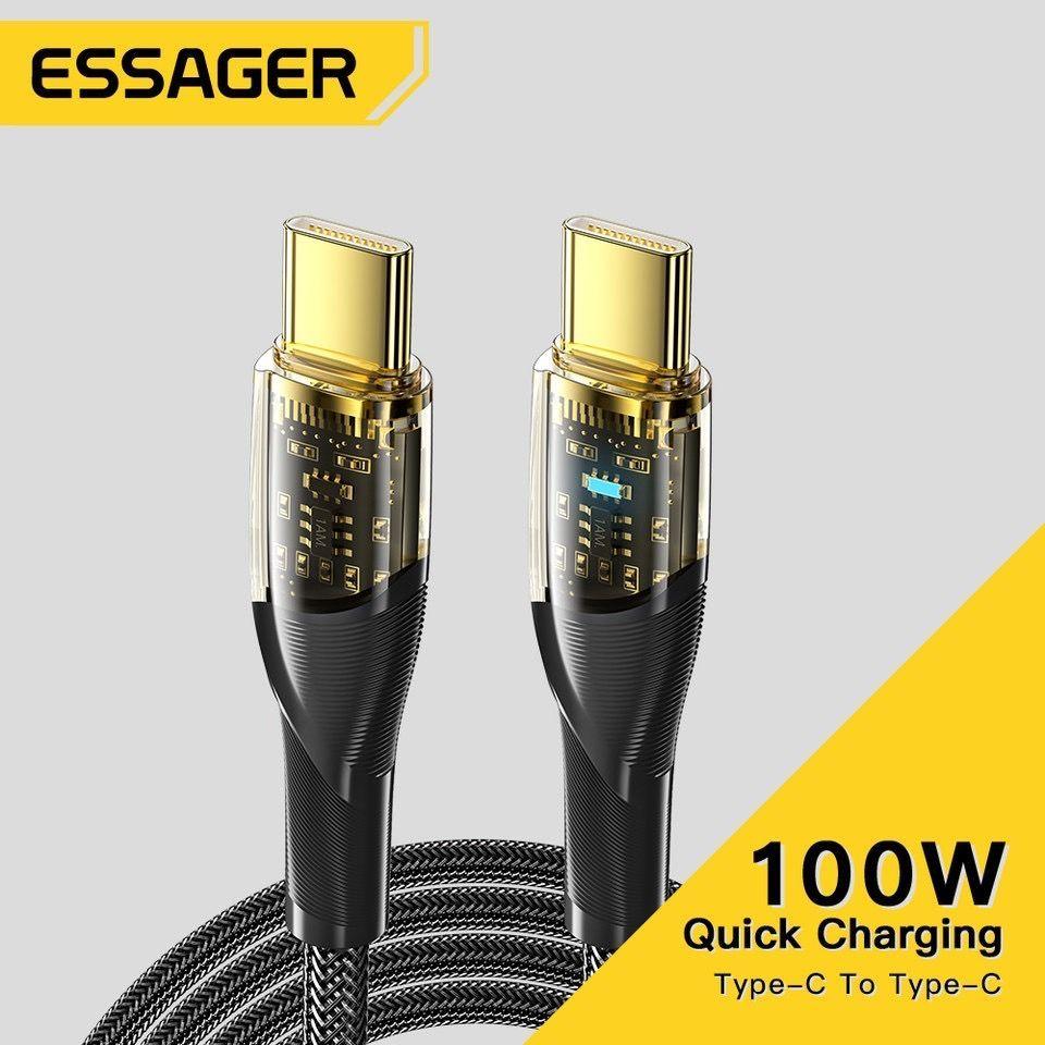 Essager Кабель для мобильных устройств USB Type-C/USB Type-C, 2 м, белый, черный