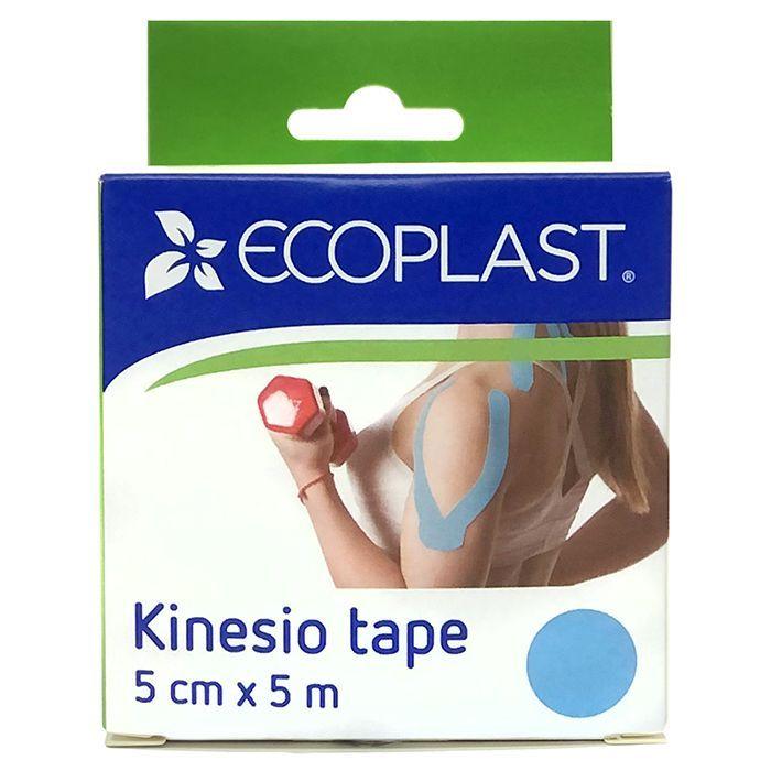 Кинезио тейпы для лица и тела Ecoplast 5см х 5м голубой