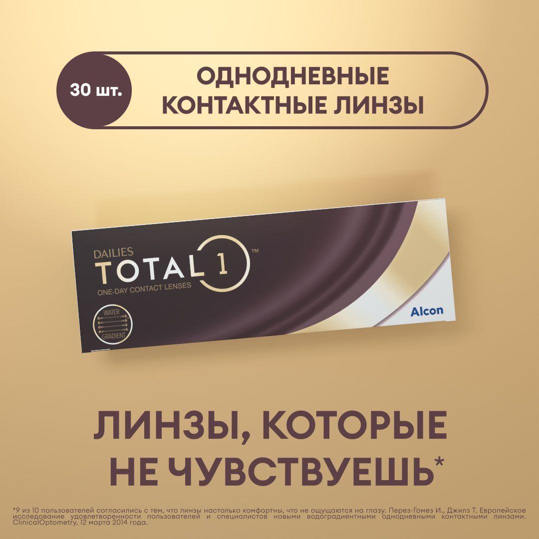 Однодневные контактные линзы Dailies Total 1, 30 шт. R: 8.5, D: -2.75