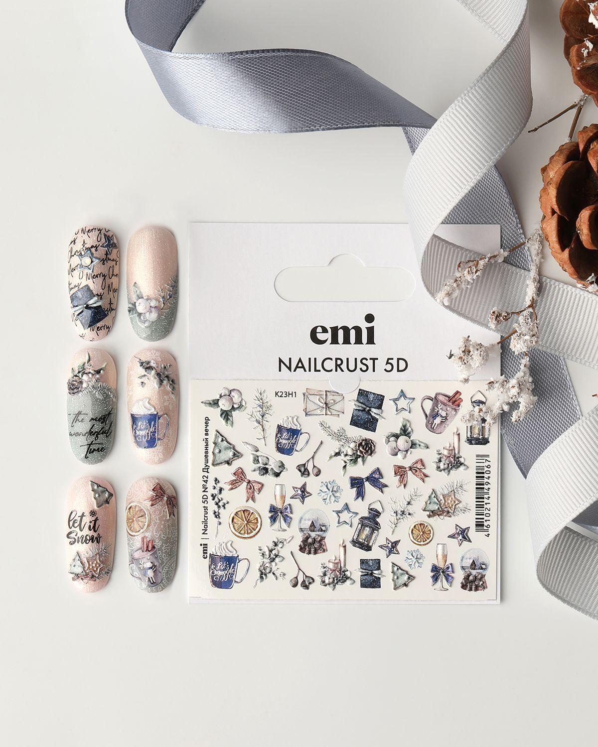 EMI Наклейки для дизайна ногтей NAILCRUST 5D №42 Душевный вечер