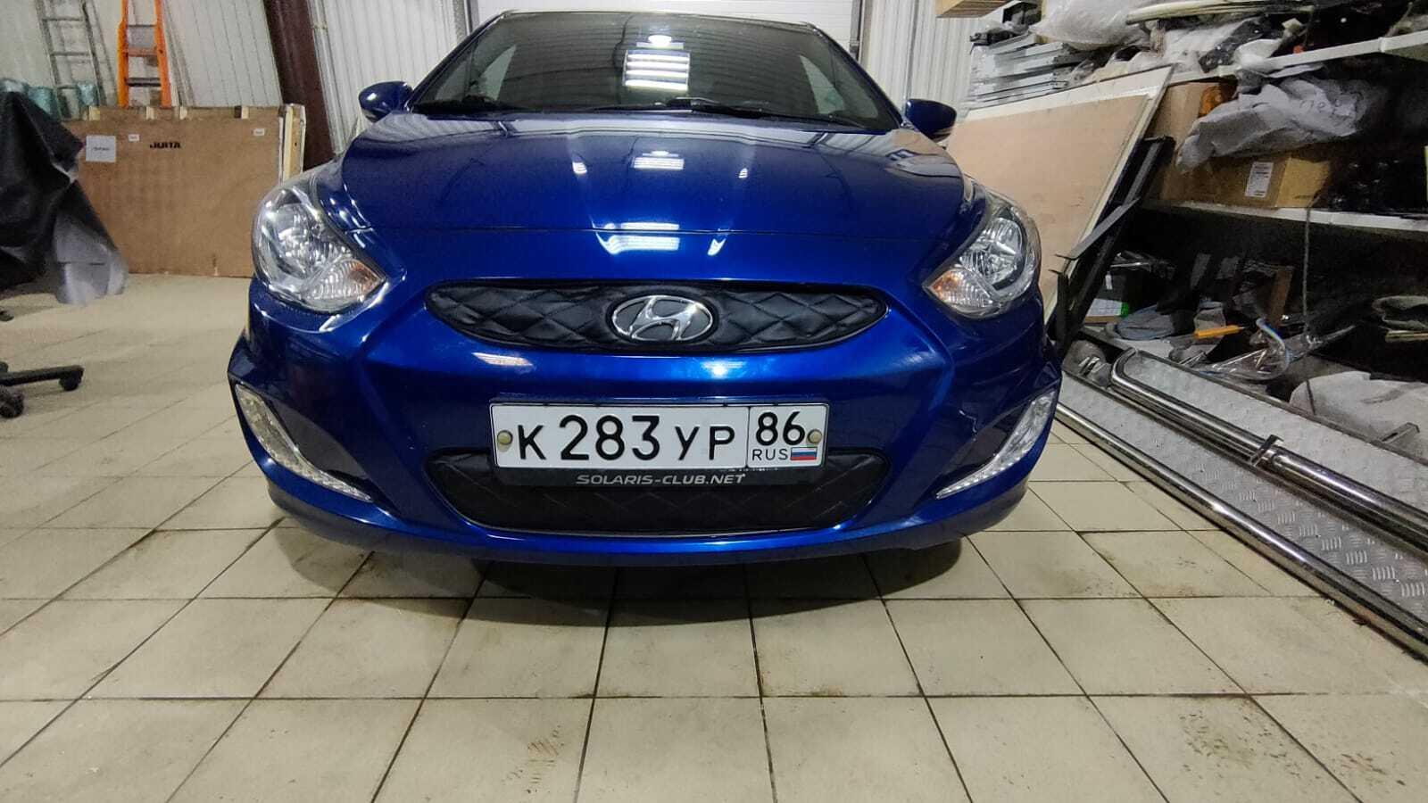 Утеплитель радиатора и бампера Hyundai Solaris 2011-2014 Хендай Солярис