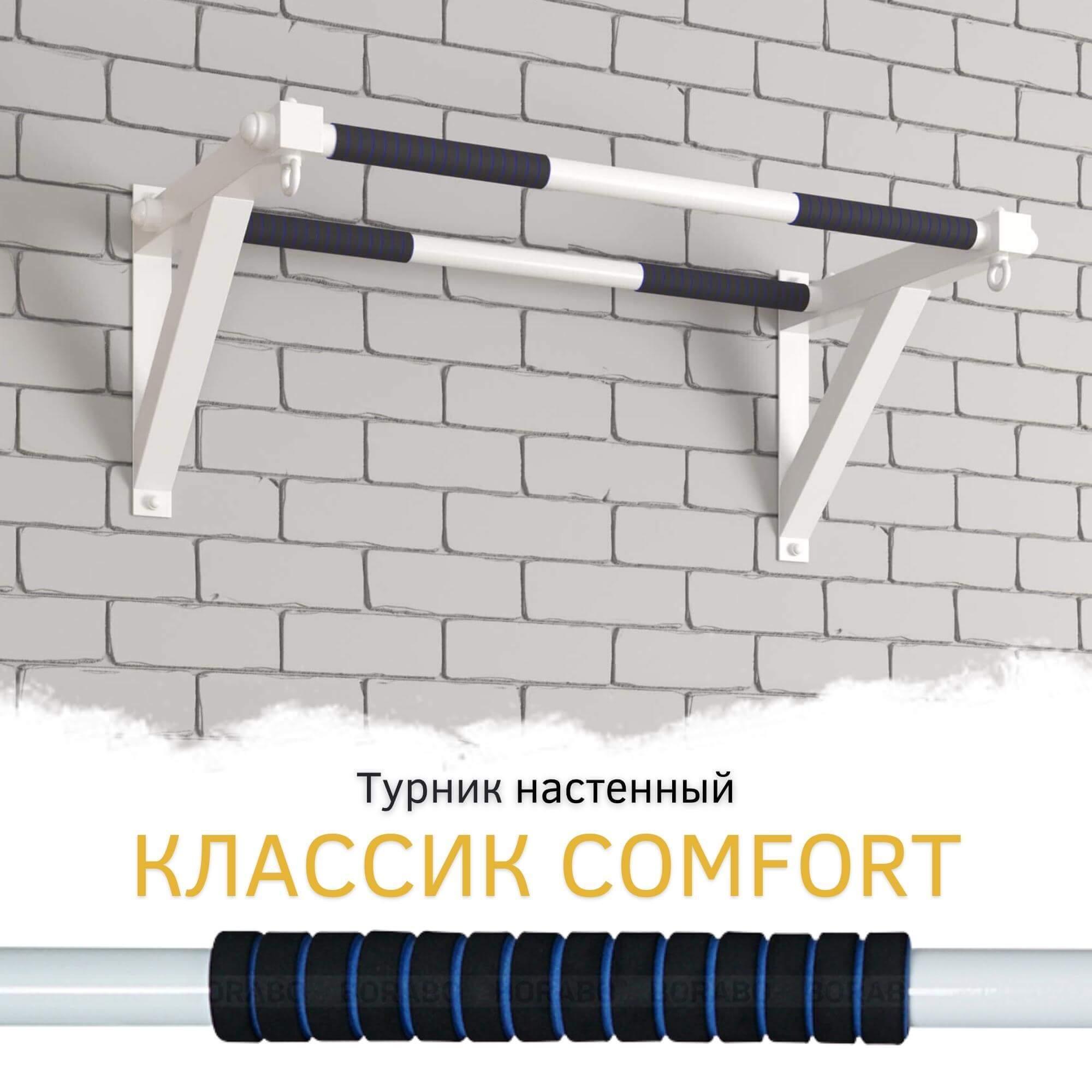 Турник настенный 2 хвата КЛАССИК "COMFORT" с неопреновыми ручками