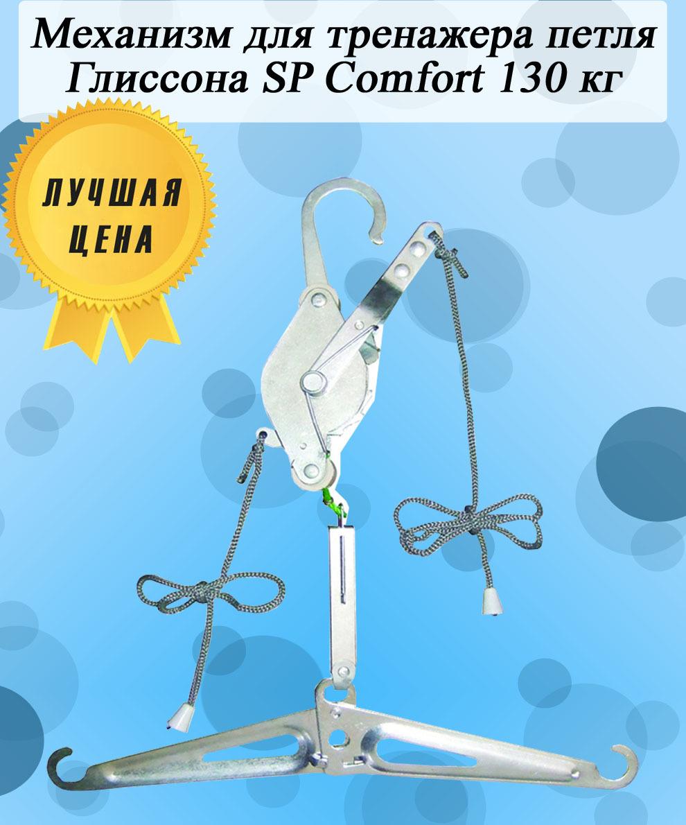 sportpanda Тренажер для шеи Механизм для тренажера петля Глиссона SP Comfort 130кг с креплением для  турника  / лебедка для турника