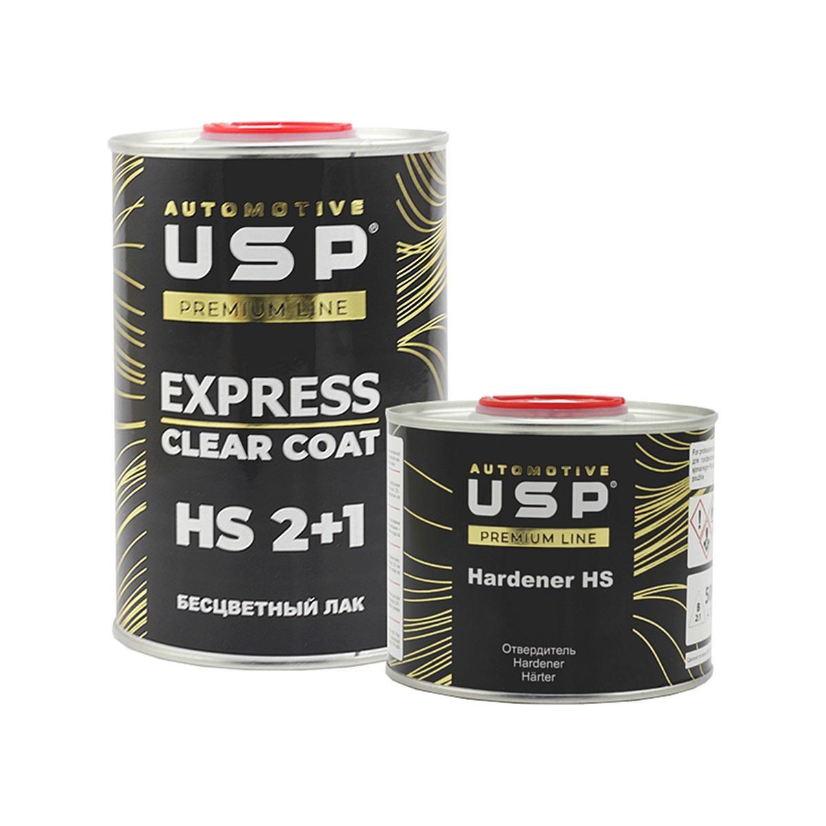 USP Premium Express 2+1 HS Быстрый автомобильный акриловый лак 1 л. с отвердителем 0,5 л.