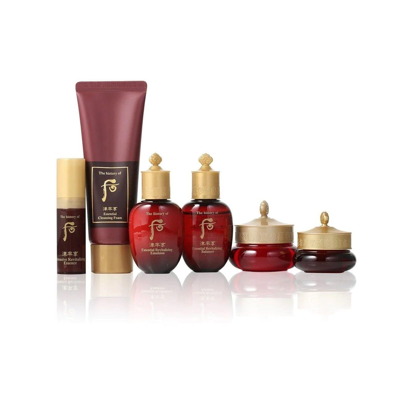 The History of Whoo Jinyulhyang 6 pcs Special Gift Set Набор антивозрастных миниатюр, 6 средств (пенка, тонер, сыворотка, эмульсия, крем для лица, крем для век), корейская косметика