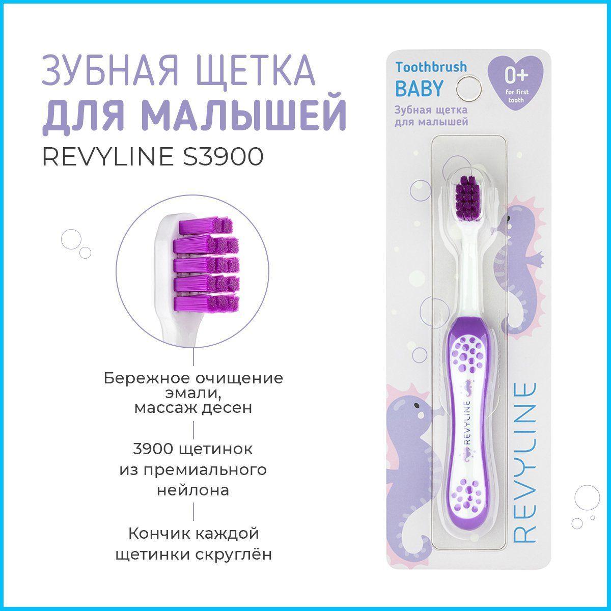 Зубная щетка Revyline Baby S3900, фиолетовая, детская мягкая зубная щётка для зубов, для детей от 0 до 3 лет, для малышей, для новорожденных