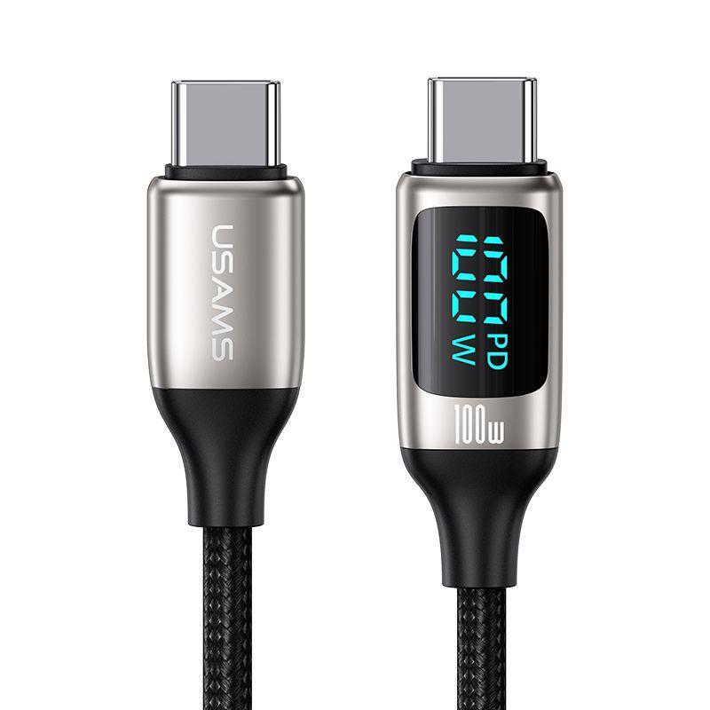 USAMS Кабель для мобильных устройств USB Type-C/USB Type-C, 3 м, черный