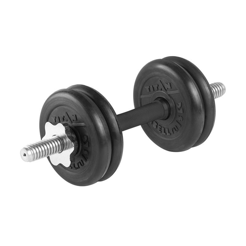 Гантель разборная 7 кг TITAN Barbell - d26, Комплектация №2 с обрезиненной ручкой