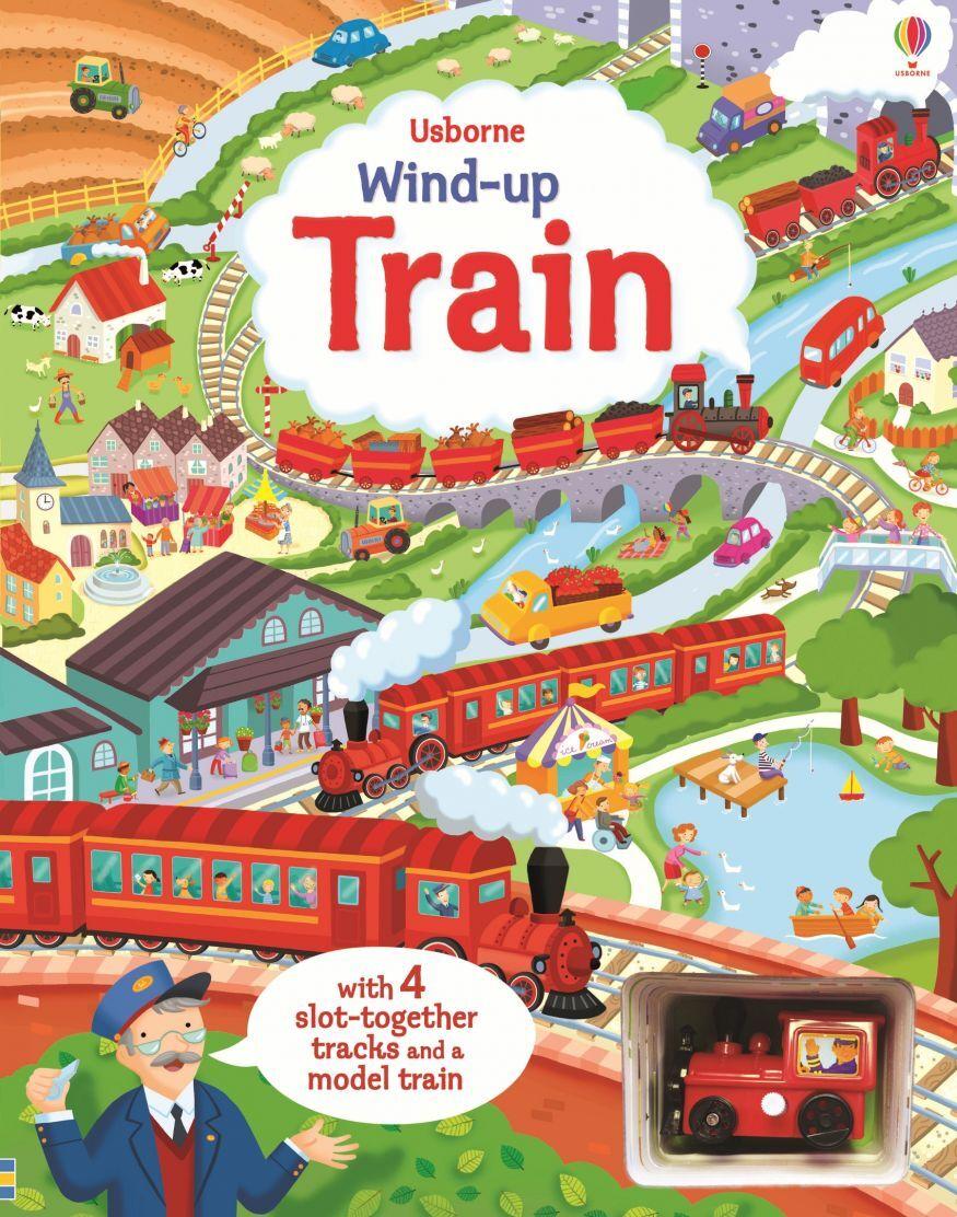 Usborne Wind-Up Train книжка с заводной игрушкой поездом