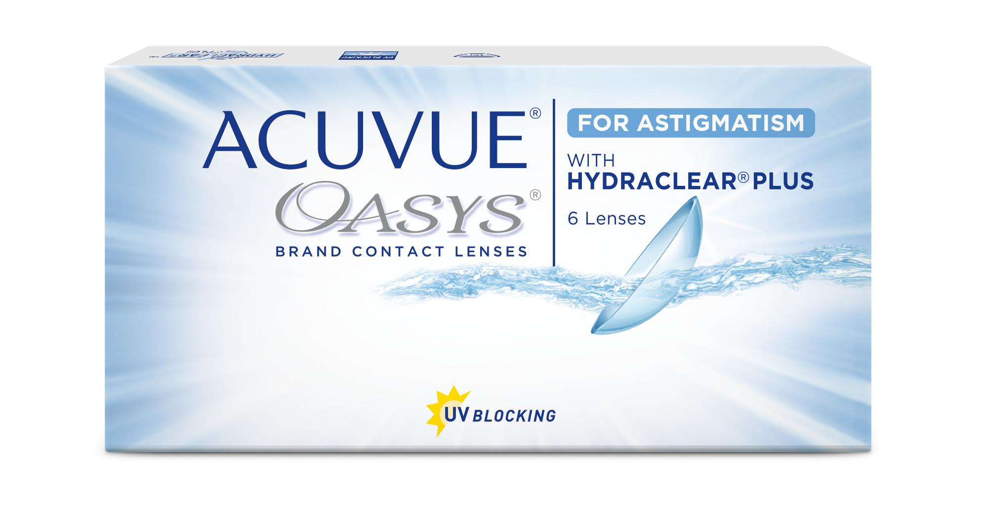 Acuvue Oasys for Astigmatism, 6 линз, ось 160, цилиндр -0.75, оптическая сила -5.50